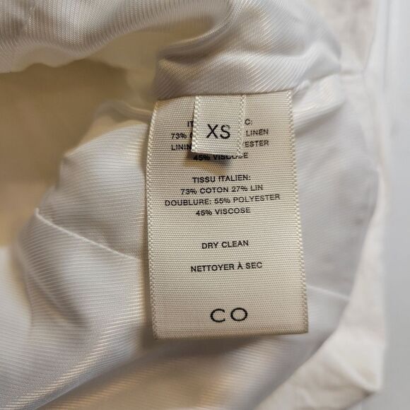 CO Collections Elegant White Sleeveless Top Cotton Linen Italian Fabric Luxury - Picture 10 of 13